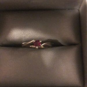 Ruby sterling silver ring
